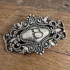 Vintage-Inspired Silver bracelet charm with Monogram